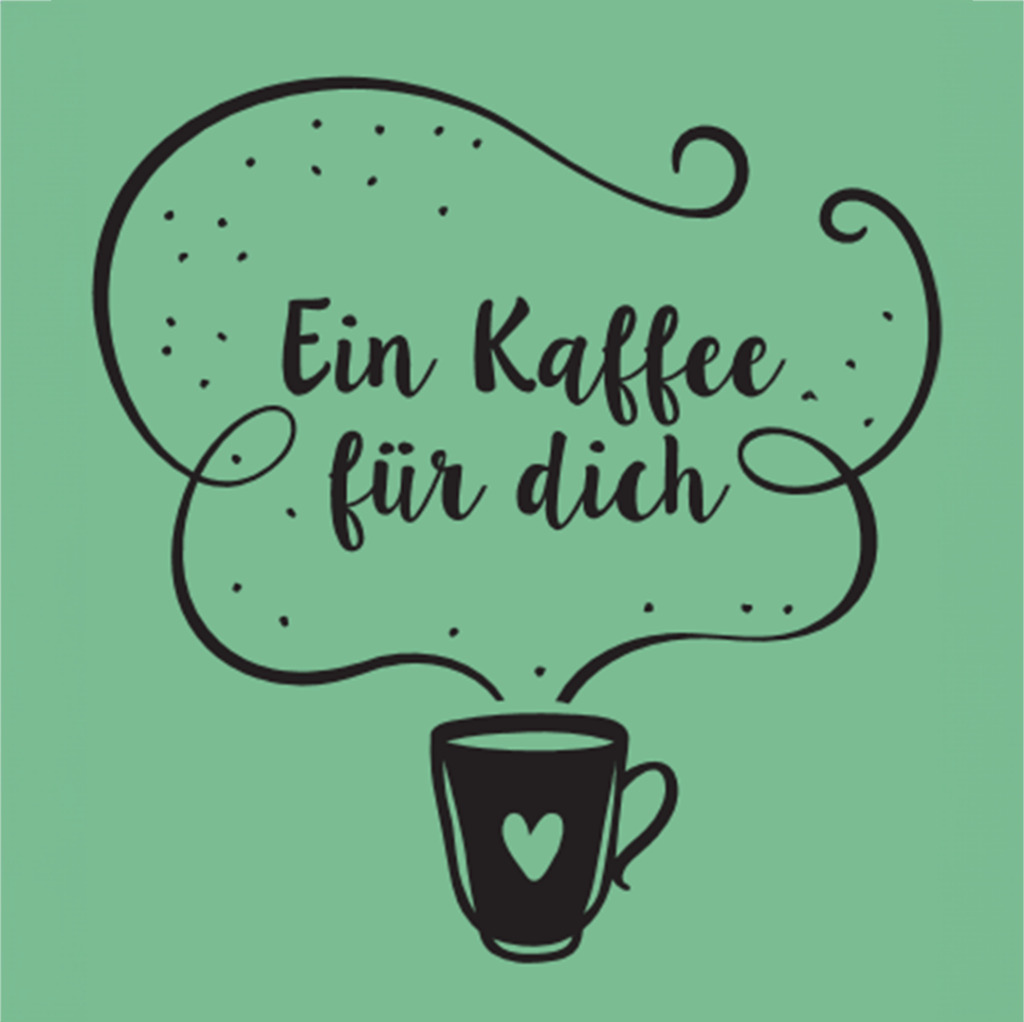 Eine Schwarze Illustration von einem Kaffee